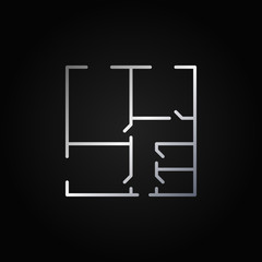 Floor plan minimal silver icon