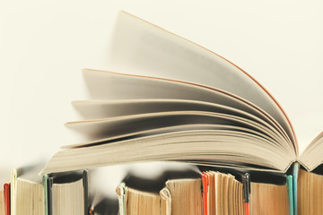 Composition with books on the table