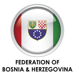 Obraz premium Round flag of Federation of Bosnia and Herzegovina