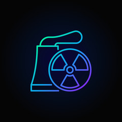 Nuclear power plant vector blue icon