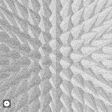 3D Abstract Background. Black And Yellow Grainy Dotwork Design. Pointillism Pattern. Stippled Vector Illustration.