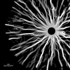 Array with dynamic particles. 3d technology style. Abstract background. Vector illustration.