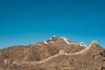 The Great wall of China, landscape. Famous place in Asia.