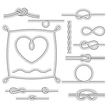 Rope frames and knots - borders and corners