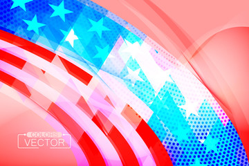 Obraz premium Abstract usa flag shape scene vector wallpaper colors background