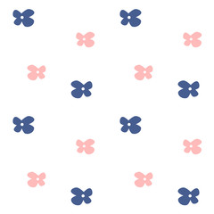 Fototapeta na wymiar cute pink and blue abstract flowers seamless vector pattern background illustration