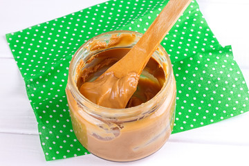 peanut butter with spoon
