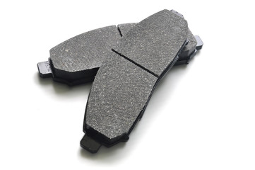 New disc brake pads isolated on white background