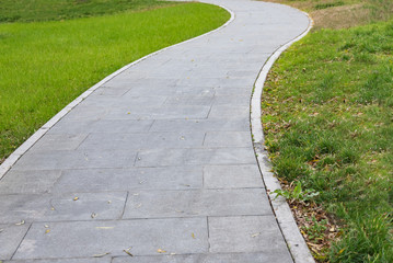 pavement in a park of China.
