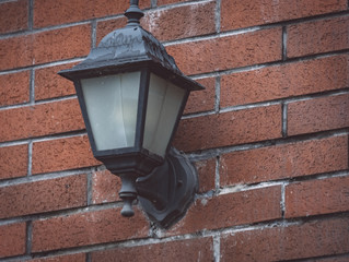 detail shot of antique Street lamp in city of China.
