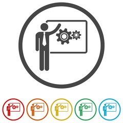 Businessman and screen at a presentation - Illustration 