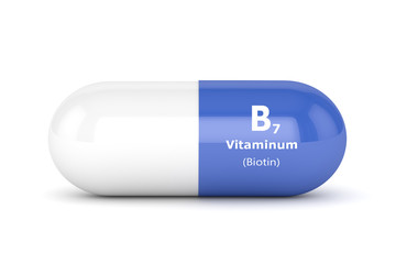 3d rendering of vitamin B7 pill