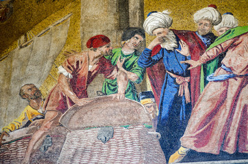 Fototapeta premium Concealment of St Mark's Relics mosaic