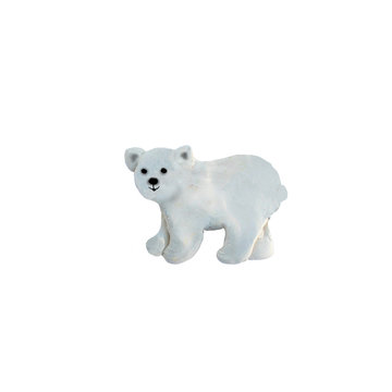 Plasticine  polar bear  sculpture isolated