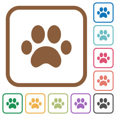 Paw prints simple icons