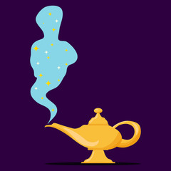 Lamp Aladdin with gin, the magic lamp of Aladdin