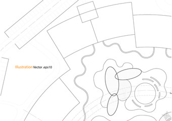 Architectural background, architectural plan, construction drawing landscape