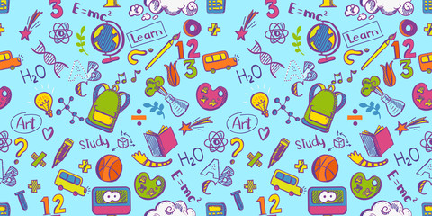 Education seamless colorfull pattern