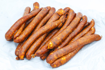 Fresh Raw Sausages On White Background