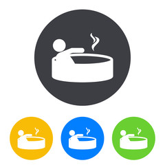 Icono plano jacuzzi en circulo varios colores