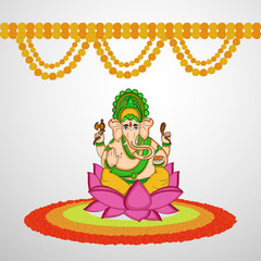 illustration of hindu festival Ganesh Chaturthi background