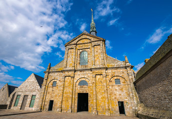 Obraz premium .Idyllic panorama of Mont Saint-Michel Abbey, Normandy, France, Western Europe