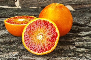 red orange on a wooden background