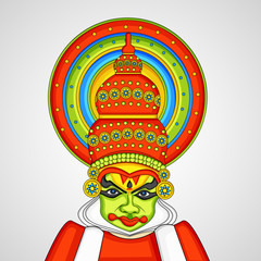 illustration of Hindu Festival Onam background. Onam is a Hindu festival celebrated in the state of Kerala in India. kathakali dance and boat race held during onam festival