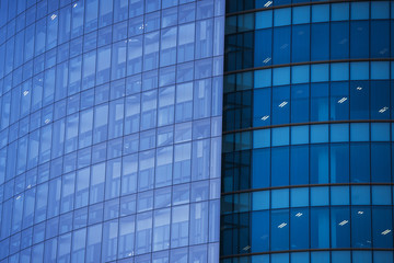 Business concept - corporate shapes of a corporate building in Madrid;