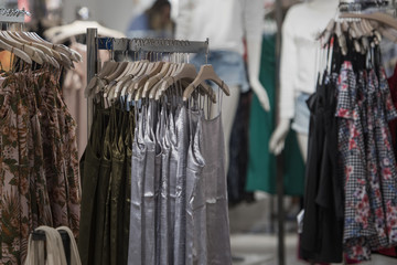 Fototapeta na wymiar Women clothing shop concept in Madrid