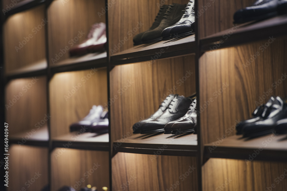 Canvas Prints Men shoes in a store in Madrid