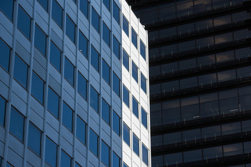 Business concept - corporate shapes of a corporate building in Madrid;