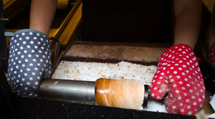 National sweetness of the Czech Republic - trdelnik during cooking