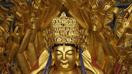 Bodhisattva, Buda de las mil manos, Esculturas Rupestres de Dazu , Monte Baoding, China