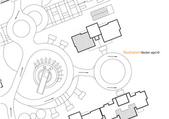 Architectural background, architectural plan, construction drawing landscape