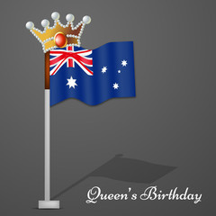 illustration of elements of Queen's Birthday Background