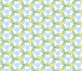 Floral Hand Drawn Black and Red Repeating Design Vector