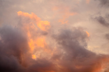 Fototapeta na wymiar 6:53 AM Sunrise Clouds