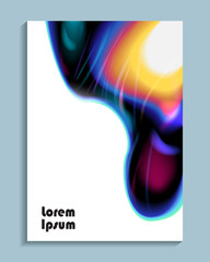 Liquid color cover. Fluid shapes composition. Futuristic design poster.