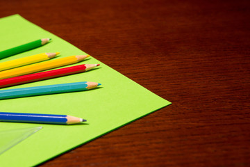 Obraz premium Coloring Pencils on Desk