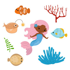 Cute girl mermaid
