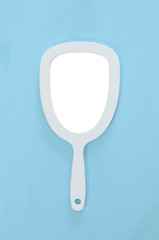 Top view image of vintage hand mirror. Can be used for photography montage