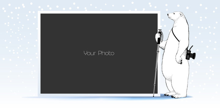 Photo frame collage, scrapbook for winter or Christmas vector illustration