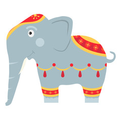 An elephant, an Indian painted elephant