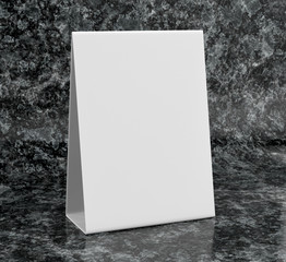 Tablet Tent Talkers Promotional Menu cards white blank Empty for mock up design and templates  3d rendering.