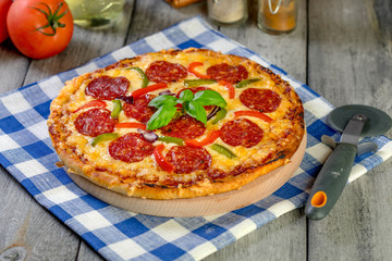 Pepperoni Pizza. Fresh homemade pizza.