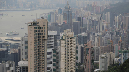 Vista panorámica de Hong Kong desde el Pico Victoria