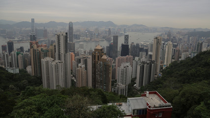 Vista panorámica de Hong Kong desde el Pico Victoria