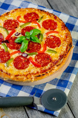 Pepperoni Pizza. Fresh homemade pizza.