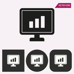 Diagram screen - vector icon.